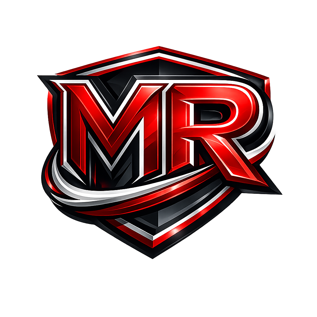 MrRoyLLC MR Shield Logo - Red Black White
